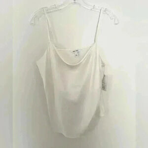 Nine West Women’s Ivory Cowl Neck Cami Tank Top Silky Top NWT Size Medium